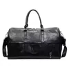 PU Short-Trip Tote with Two-Way Zipper and Front Pocket Black color SKU reference