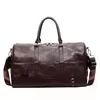 PU Short-Trip Tote with Two-Way Zipper and Front Pocket Coffee Brown color SKU reference