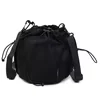 4 L Nylon Drawstring Mini Shoulder Bag Black color SKU reference