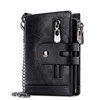 Genuine Leather Trifold Coin and Card Wallet Black color SKU reference