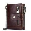 Genuine Leather Trifold Coin and Card Wallet Brown color SKU reference