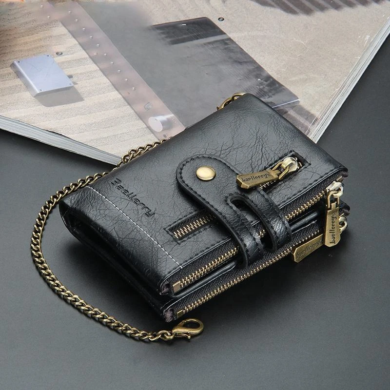 Trifold PU Wallet with Chain Detail product reference image