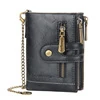 Trifold PU Wallet with Chain Detail Black color SKU reference