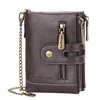 Trifold PU Wallet with Chain Detail Brown color SKU reference