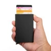 Slim Aluminum Card Holder with Color Options Black color SKU reference