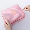 Multi-Pocket Polyester Travel Toiletry Organizer Pink stripe color SKU reference