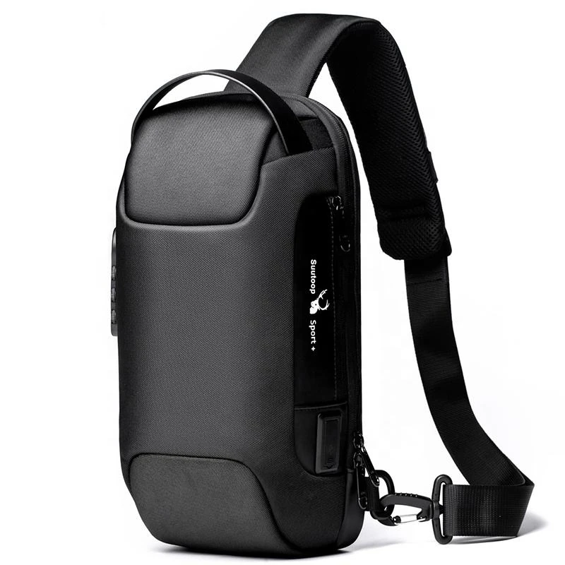 Oxford Crossbody Sling Bag with USB Port Detail product reference image