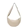 Nylon Crescent Crossbody Bag with Adjustable Strap Cream color SKU reference