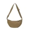 Nylon Crescent Crossbody Bag with Adjustable Strap Taupe color SKU reference