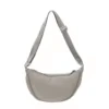 Nylon Crescent Crossbody Bag with Adjustable Strap Gray color SKU reference