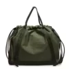 Polyester Drawstring Tote with Removable Strap Green color SKU reference