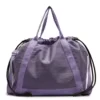 Polyester Drawstring Tote with Removable Strap Purple color SKU reference