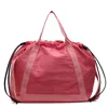 Polyester Drawstring Tote with Removable Strap Pink color SKU reference
