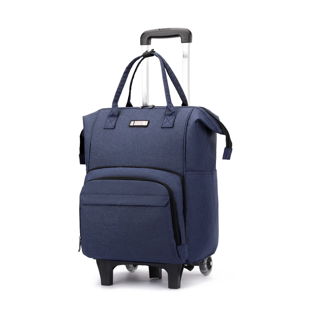 Wheeled Travel Backpack with Removable Quiet Wheels Blue · two-wheel setup color SKU reference