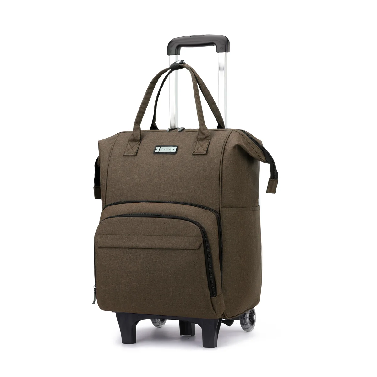 Wheeled Travel Backpack with Removable Quiet Wheels Brown · two-wheel setup color SKU reference