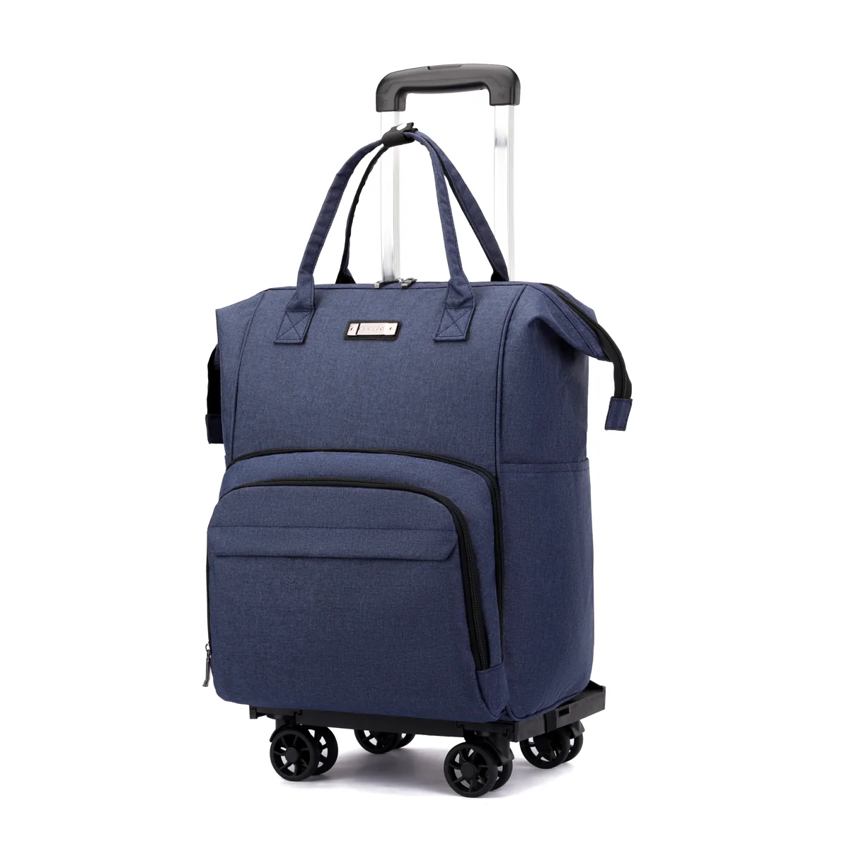 Wheeled Travel Backpack with Removable Quiet Wheels Blue · four-wheel setup color SKU reference