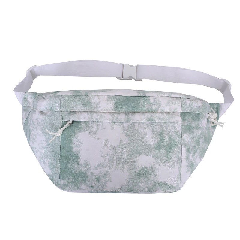 Large-Capacity Tie-Dye Polyester Waist Bag Green color SKU reference